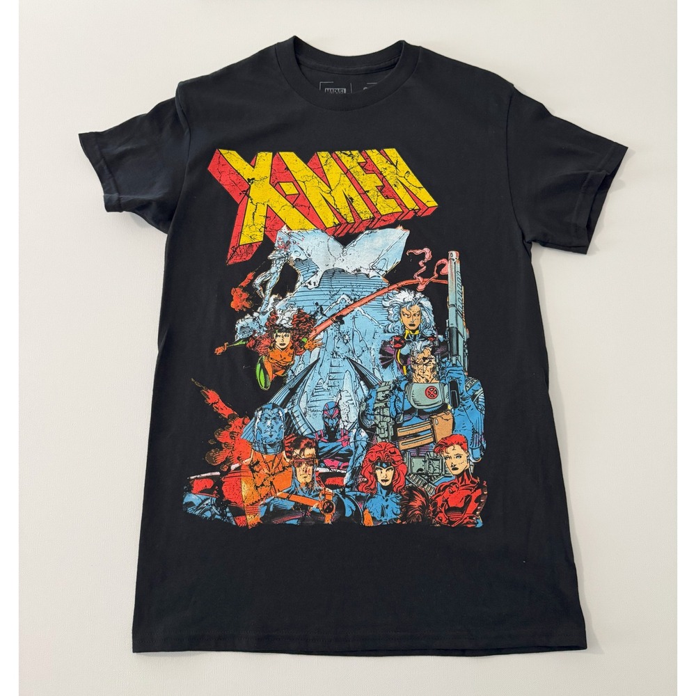 Marvel X-Men Comic Graphic T-Shirt Size Small Black Vintage Style 90s Look
